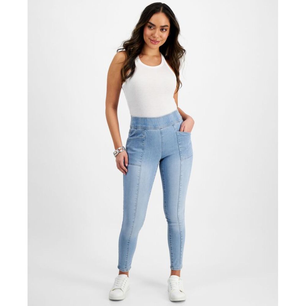 INC International Concepts Petite High-Rise Seamed Pull-On Skinny Jeans